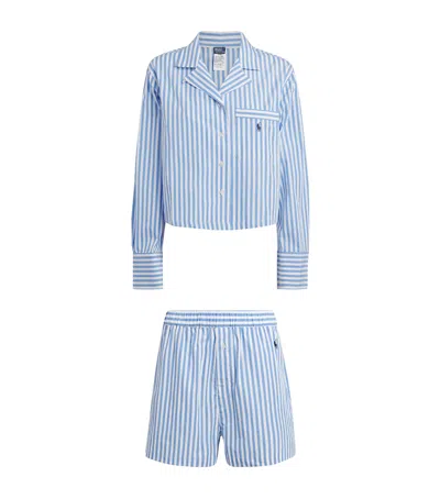 Polo Ralph Lauren Oxford Stripe Pyjama Set In Blue