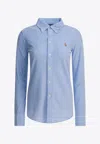 Polo Ralph Lauren Oxford Striped Long-sleeved Shirt In Blue