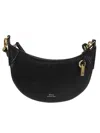 Polo Ralph Lauren Mini Leather Saddlebag With Chain Handle In Black