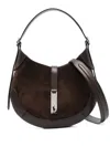 Polo Ralph Lauren Womens Chocolate Polo Id Small Suede Shoulder Bag In Brown
