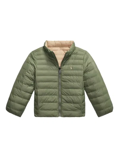 Polo Ralph Lauren Kids' P-layer 2 Quilted Reversible Jacket In Green