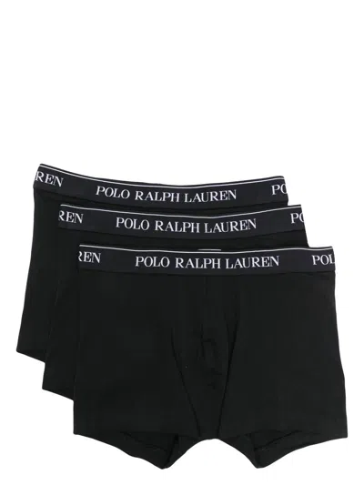 Polo Ralph Lauren Pack Of 3 Logo Waistband Briefs In Black