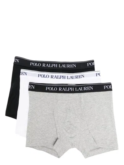 Polo Ralph Lauren Pack Of 3 Logo Waistband Briefs In Grey
