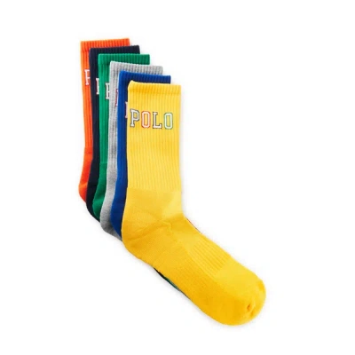 Polo Ralph Lauren Pack Of Six Mid-calf Socks In Multi