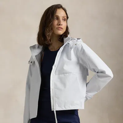 Polo Ralph Lauren Packable Hooded Rain Jacket In Ceramic White