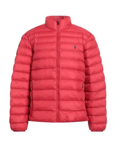 Polo Ralph Lauren Packable Quilted Jacket Man Puffer Red Size Xl Recycled Nylon In Red
