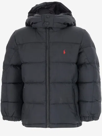 Polo Ralph Lauren Kids' Padded Down Jacket With Logo In Black