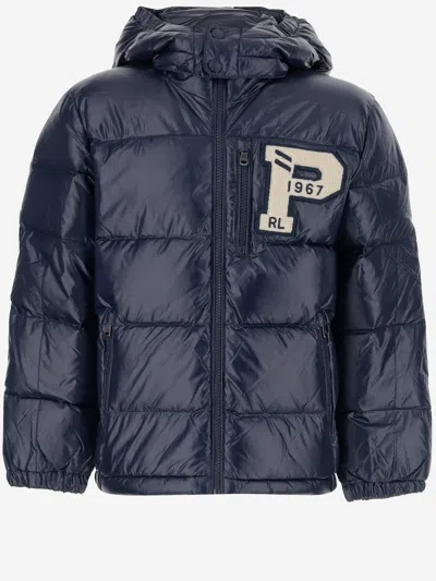 Polo Ralph Lauren Kids' Padded Down Jacket With Logo In Blue