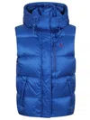 Polo Ralph Lauren Quilted Down Vest With Hooded Puffer Style In Blue