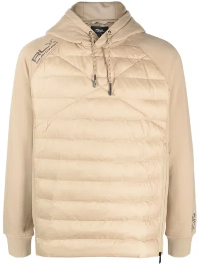 Polo Ralph Lauren Padded Panelled Hoodie In Nude
