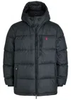 Polo Ralph Lauren Blue Down Jacket With Fixed Hood And Embroidered Pony Logo On Chest In Tech Fabric Man In Blue