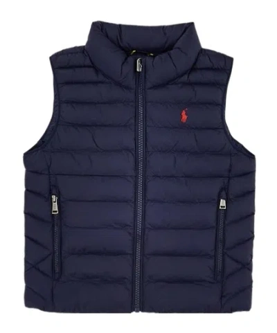 Polo Ralph Lauren Kids' Padded Zip-through Gilet In Blue