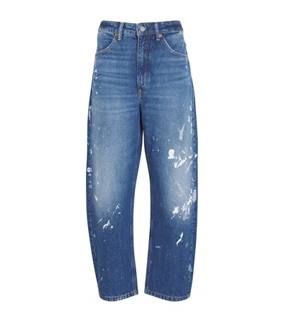Polo Ralph Lauren Paint Print Relaxed Jeans In Blue