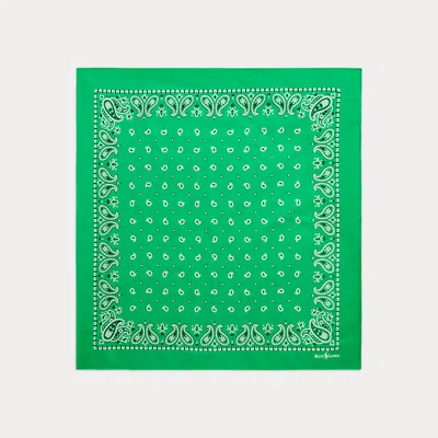 Polo Ralph Lauren Paisley Cotton Bandanna In Green