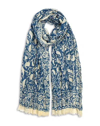 Polo Ralph Lauren Paisley Crinkle Scarf In Blue/cream