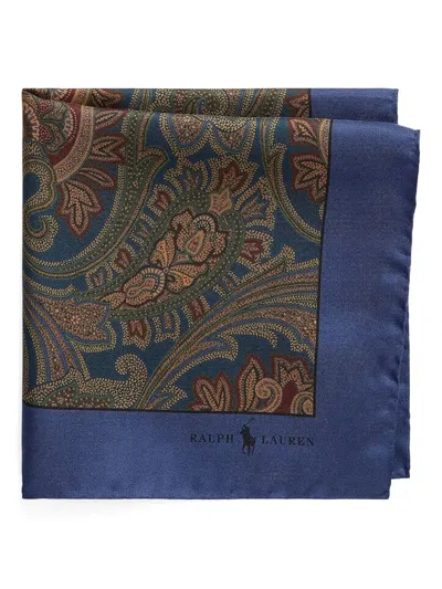 Polo Ralph Lauren Paisley-pattern Pocket Square In Blue