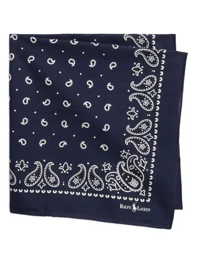 Polo Ralph Lauren Paisley Print Bandana Scarf In Blue