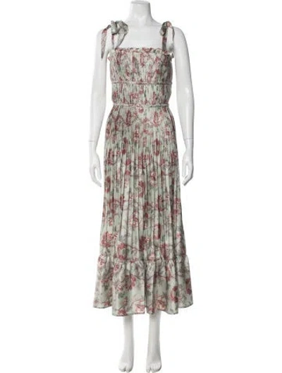Pre-owned Polo Ralph Lauren Paisley Print Long Dress W/ Tags In Green