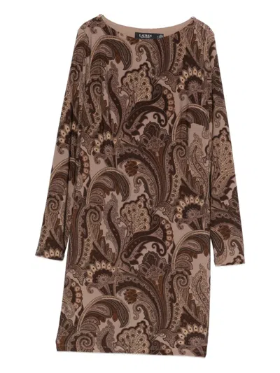 Polo Ralph Lauren Paisley-print Mini Dress In Brown