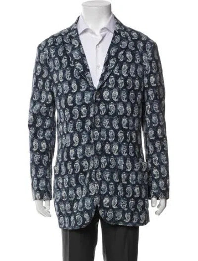 Pre-owned Polo Ralph Lauren Paisley Print Sport Coat In Blue