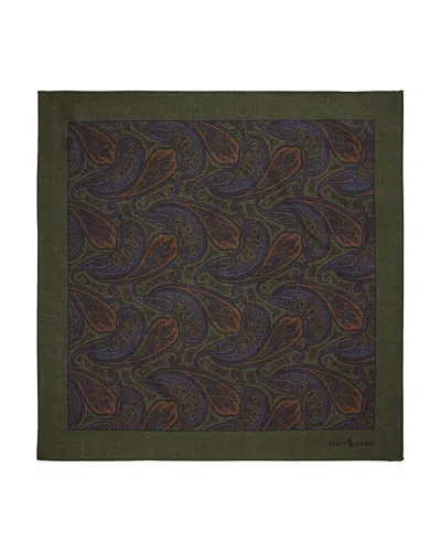 Polo Ralph Lauren Paisley Wool Bandanna In Green