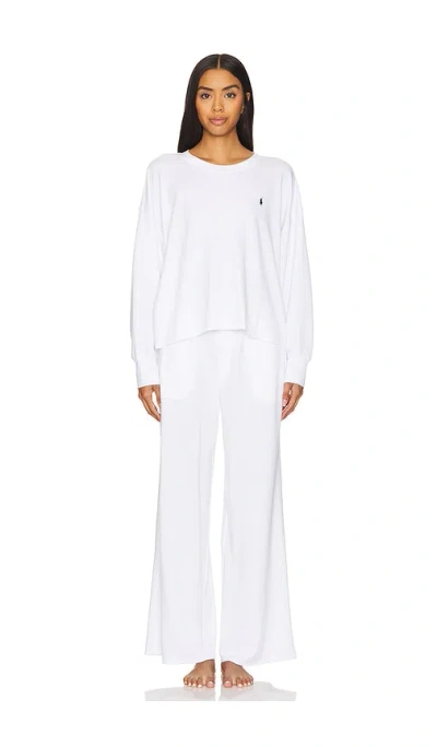 Polo Ralph Lauren Pajama Set In White Cloud