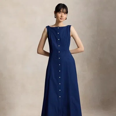 Polo Ralph Lauren Paneled Cotton Dress In East Side Royal In Blue