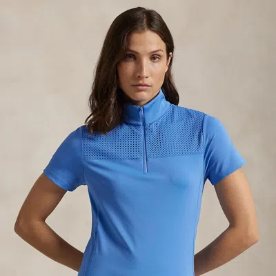 Polo Ralph Lauren Paneled Quarter-zip Short-sleeve Shirt In Summer Blue