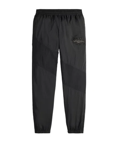 Polo Ralph Lauren Panelled Embroidered Trousers In Black
