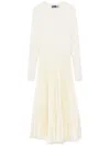 Polo Ralph Lauren Sweater-bodice Long-sleeve Dress In Neutrals