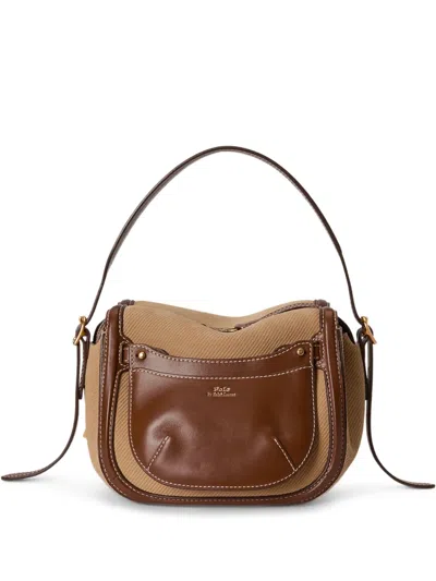 Polo Ralph Lauren Panelled Satchel In Brown