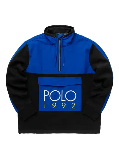 Polo Ralph Lauren Panelled Zip-up Sweatshirt In Blue