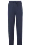 Polo Ralph Lauren Casual Cotton Trousers With Adjustable Drawstring And Elastic Cuffs In Cruise Navy