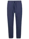 Polo Ralph Lauren Double Knit Cotton Track Pants In Blue