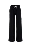 Polo Ralph Lauren Black Pants With Drawstring Elastic Waist And Pony Embroidery On The Side In Cotton Blend Woman In Black