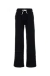 Polo Ralph Lauren Black Pants With Drawstring Elastic Waist And Pony Embroidery On The Side In Cotton Blend Woman In Black