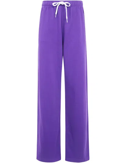 Polo Ralph Lauren Pants Open Bottom "knit" In Purple