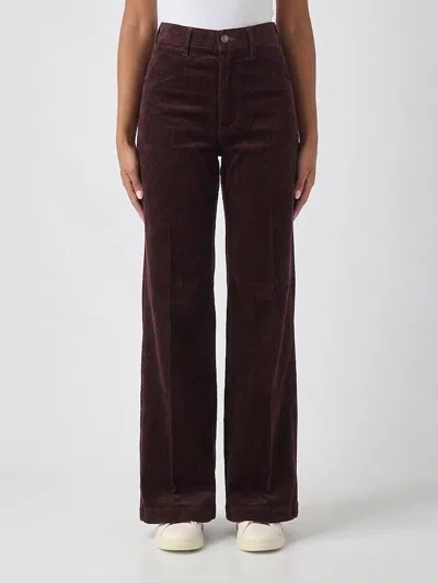 Polo Ralph Lauren Pants Woman Color Navy In Brown