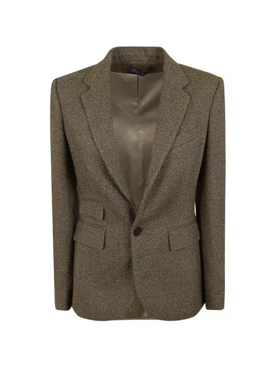 Polo Ralph Lauren Parker Single-button Cashmere Linen Herringbone Blazer In Brown
