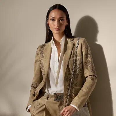 Polo Ralph Lauren Parker Embellished Cotton Chino Jacket In Lux Tan