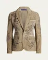 Polo Ralph Lauren Parker Embellished Cotton Chino Jacket In Tan