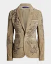 Polo Ralph Lauren Parker Embellished Cotton Chino Jacket In Tan