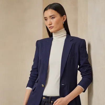 Polo Ralph Lauren Parker Wool Crepe Jacket In Lux Navy