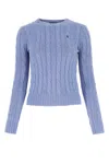 Polo Ralph Lauren Pastel Blue Cotton Sweater In Blue