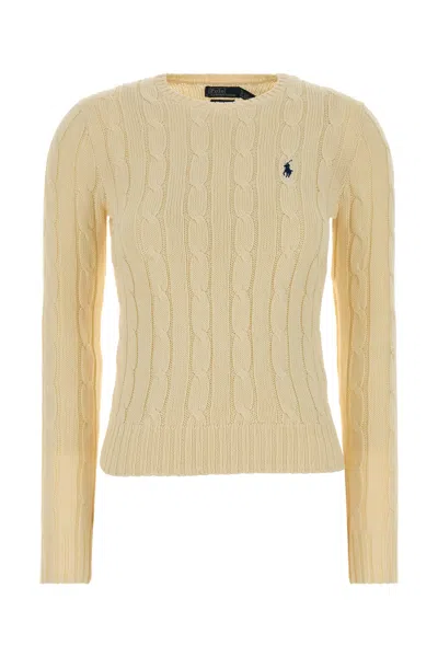Polo Ralph Lauren Pastel Yellow Cotton Sweater In Neutral