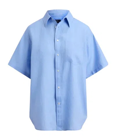 Polo Ralph Lauren Patch Pocket Linen Shirt In Blue