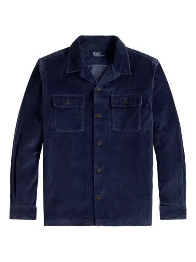 Polo Ralph Lauren Patch-pockets Long Sleeve Shirt In Blue