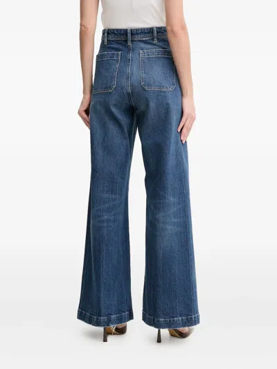 Polo Ralph Lauren Patch-pockets Wide-leg Jeans In Blue