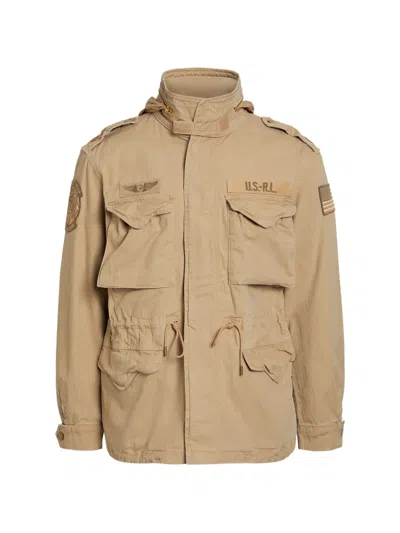 Polo Ralph Lauren Patch-detail Hooded Military Jacket In Neutral