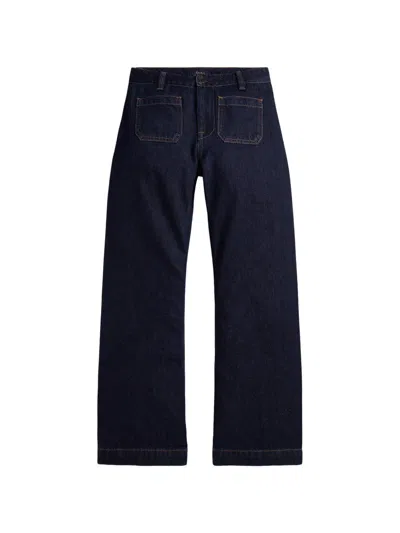 Polo Ralph Lauren Kids' Patch-pocket Flare Jeans In Blue